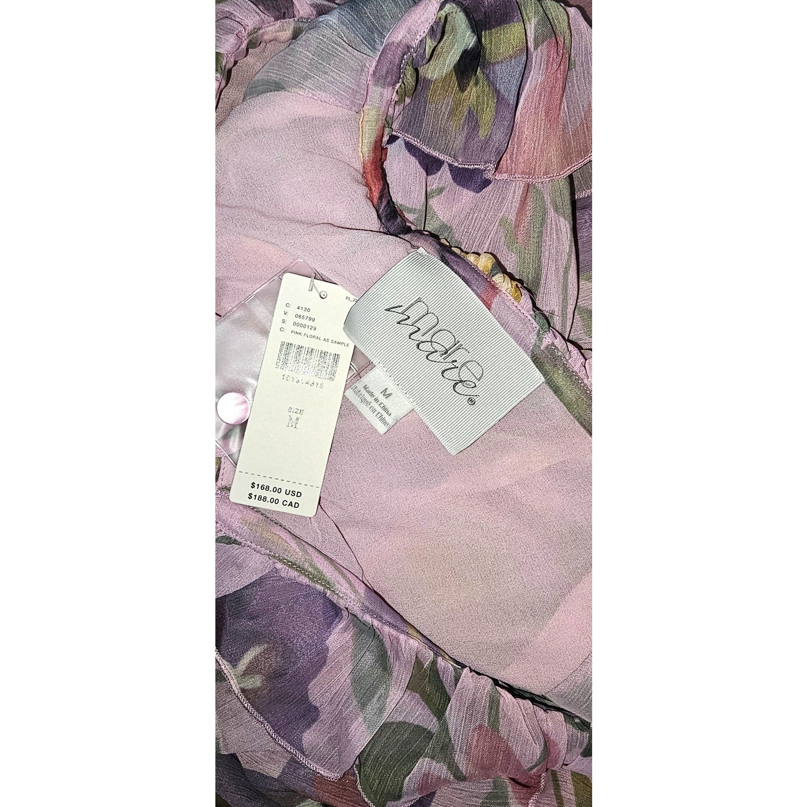 Anthropologie Mare Mare Long-Sleeve Mini Dress $168 Medium Pink Floral Boho
