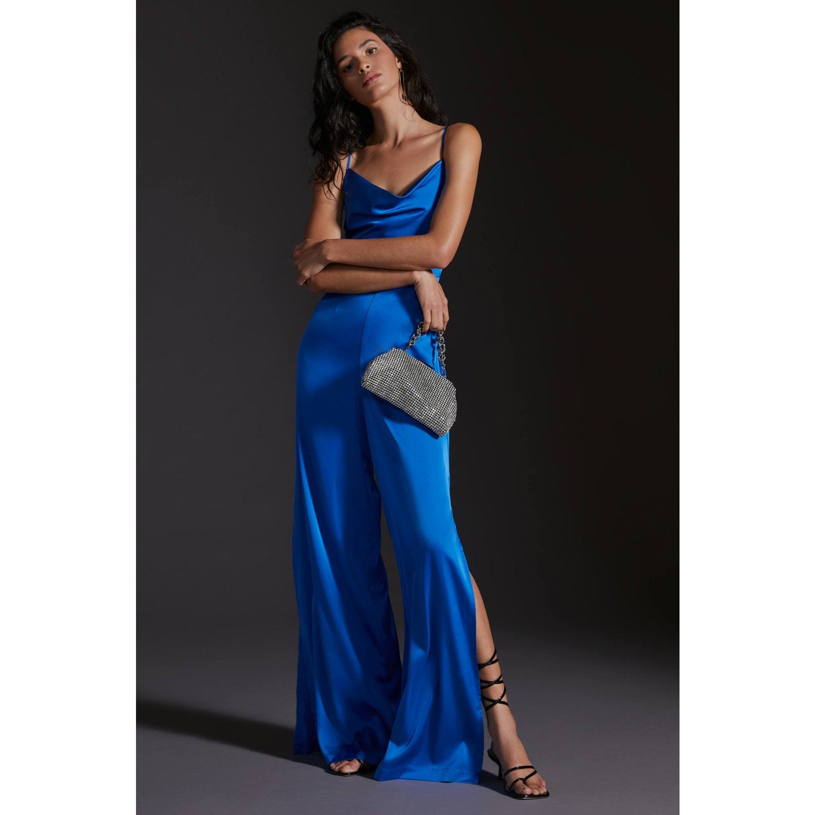 New Anthropologie Hutch Cowl Neck Jumpsuit $188 SIZE 4 Sapphire Special Occasion