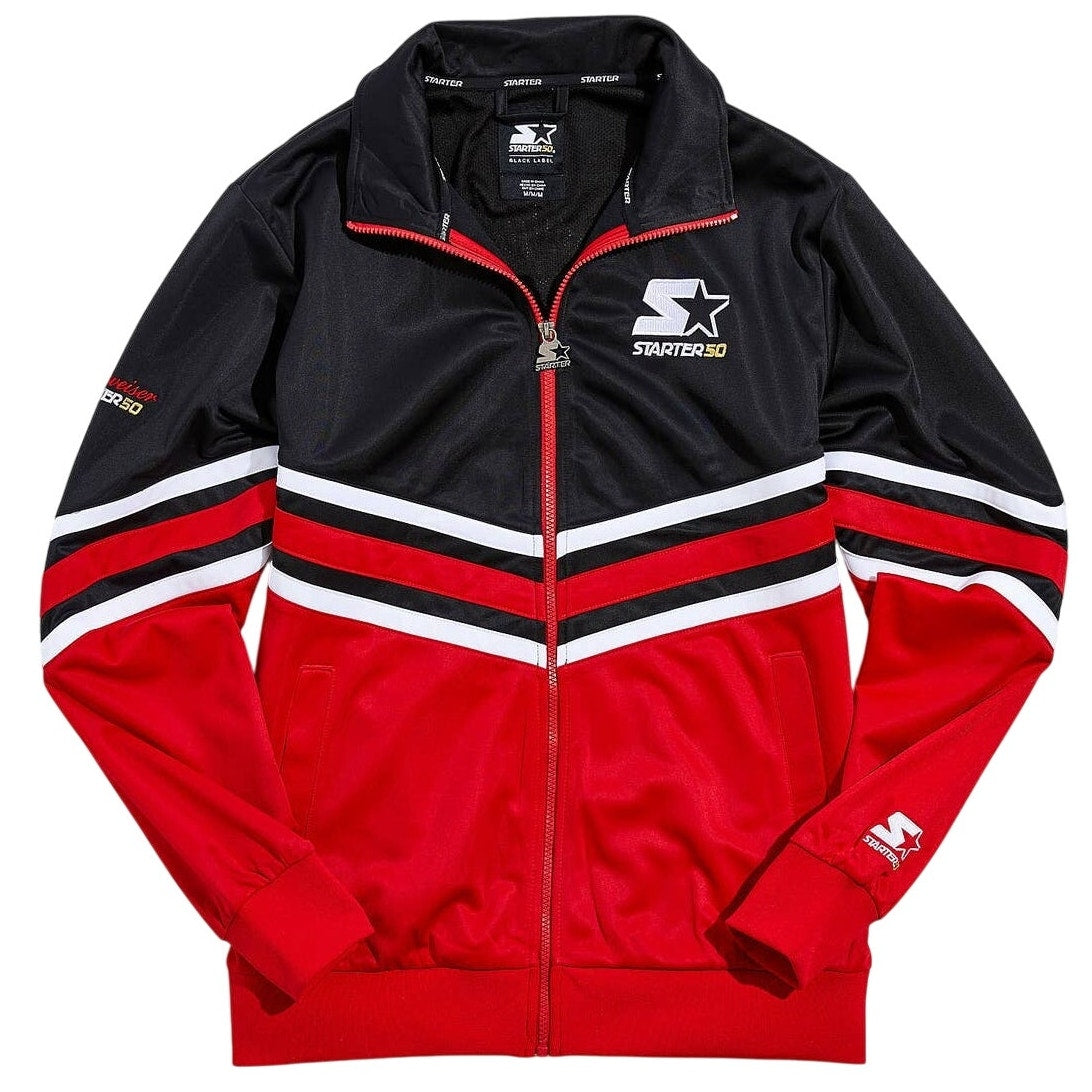 New Urban Outfitters Starter Budweiser Stadium Jacket $125 Red/Black MEDIUM