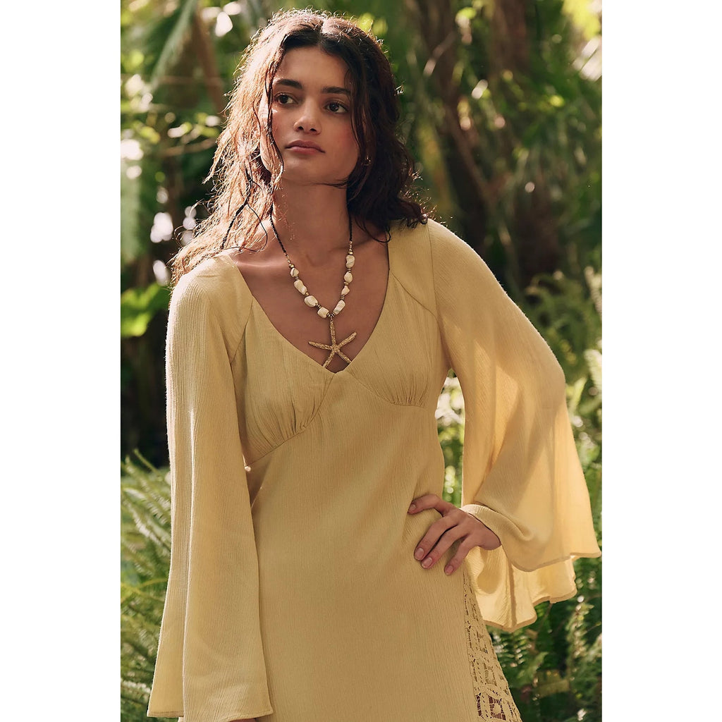 FREE PEOPLE Free-est Hazel Maxi Dress LARGE Dried Moss/Khaki Free People