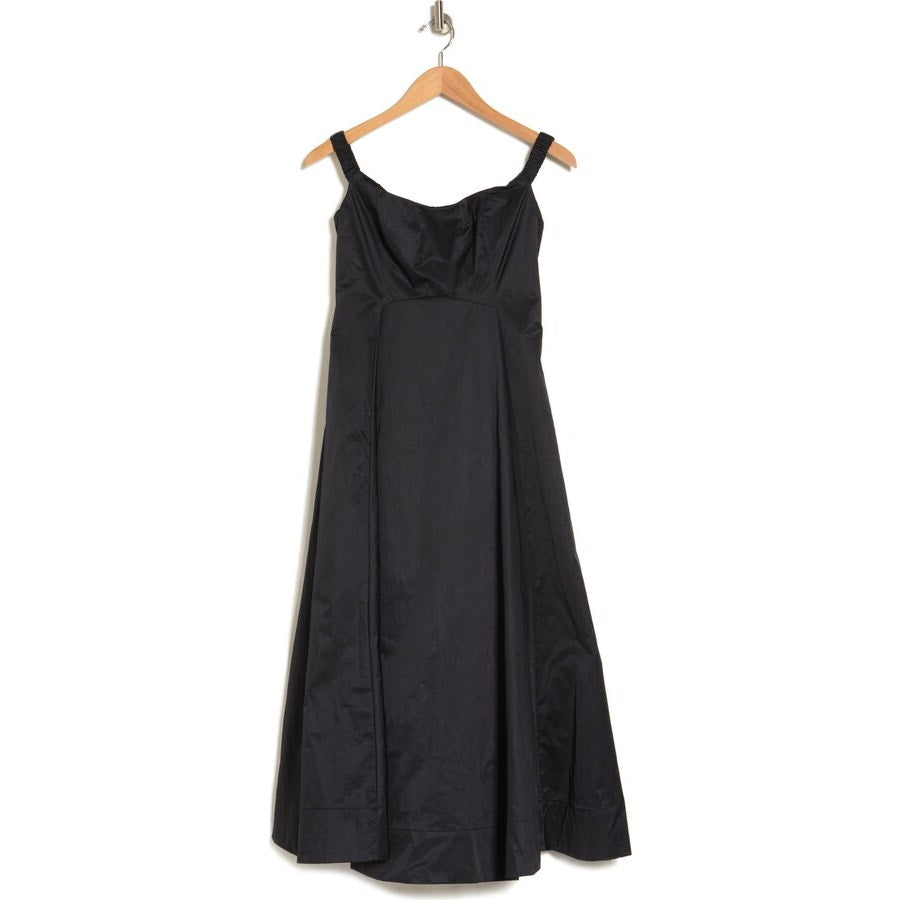 New Free People Alinda Dress $228 SIZE 0 Black Off-The-Shoulder Midi