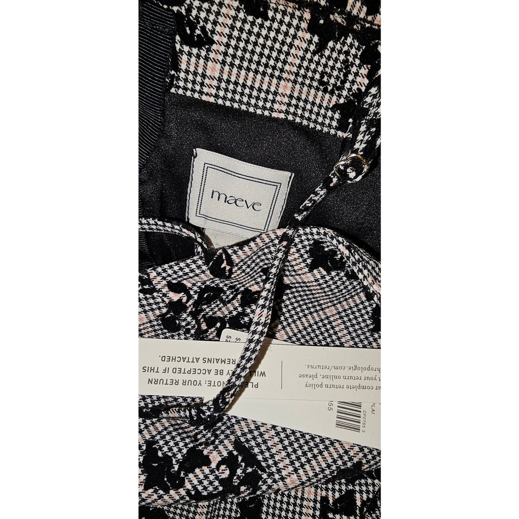 Anthropologie Maeve Slim Patterned Midi Dress SMALL Black Floral Anthropologie