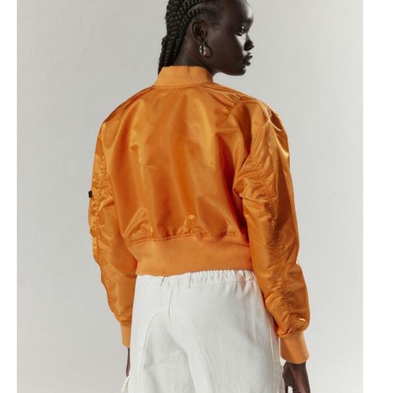 New Alpha Industries UO Exclusive L-2B Cropped Bomber Jacket $180 LARGE Orange