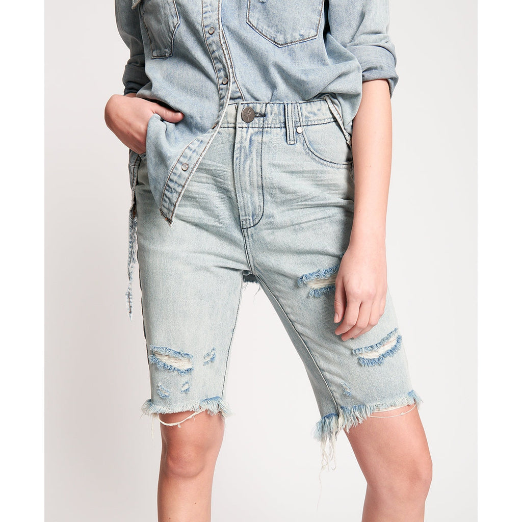 Nwt Urban Outfitters x One Teaspoon Salty Dog Cut Off Trucker Shorts $112 Sz 26