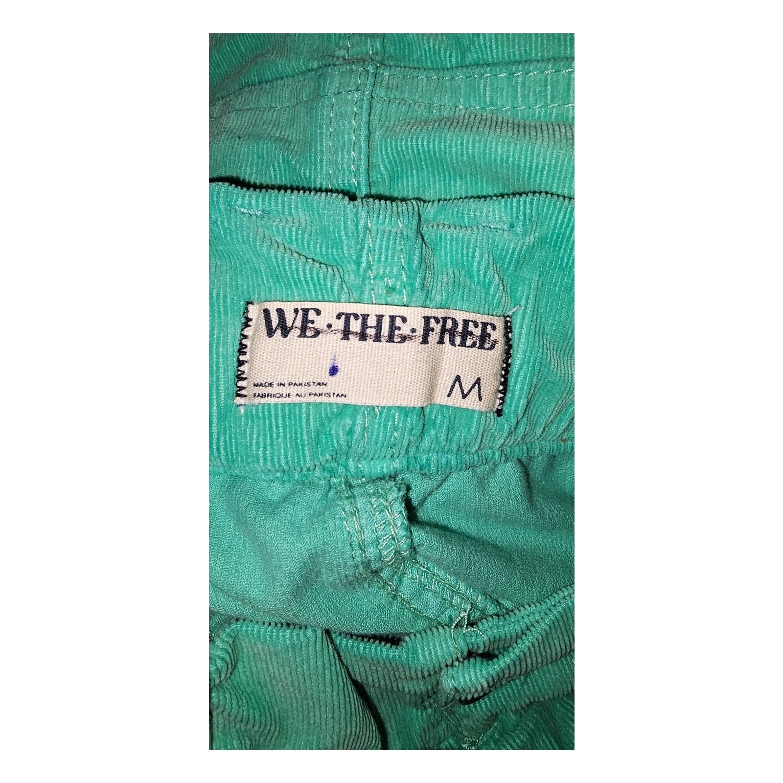New Free People Angelo Pull-On Corduroy Tapered Jeans $148 MEDIUM Green Slouchy