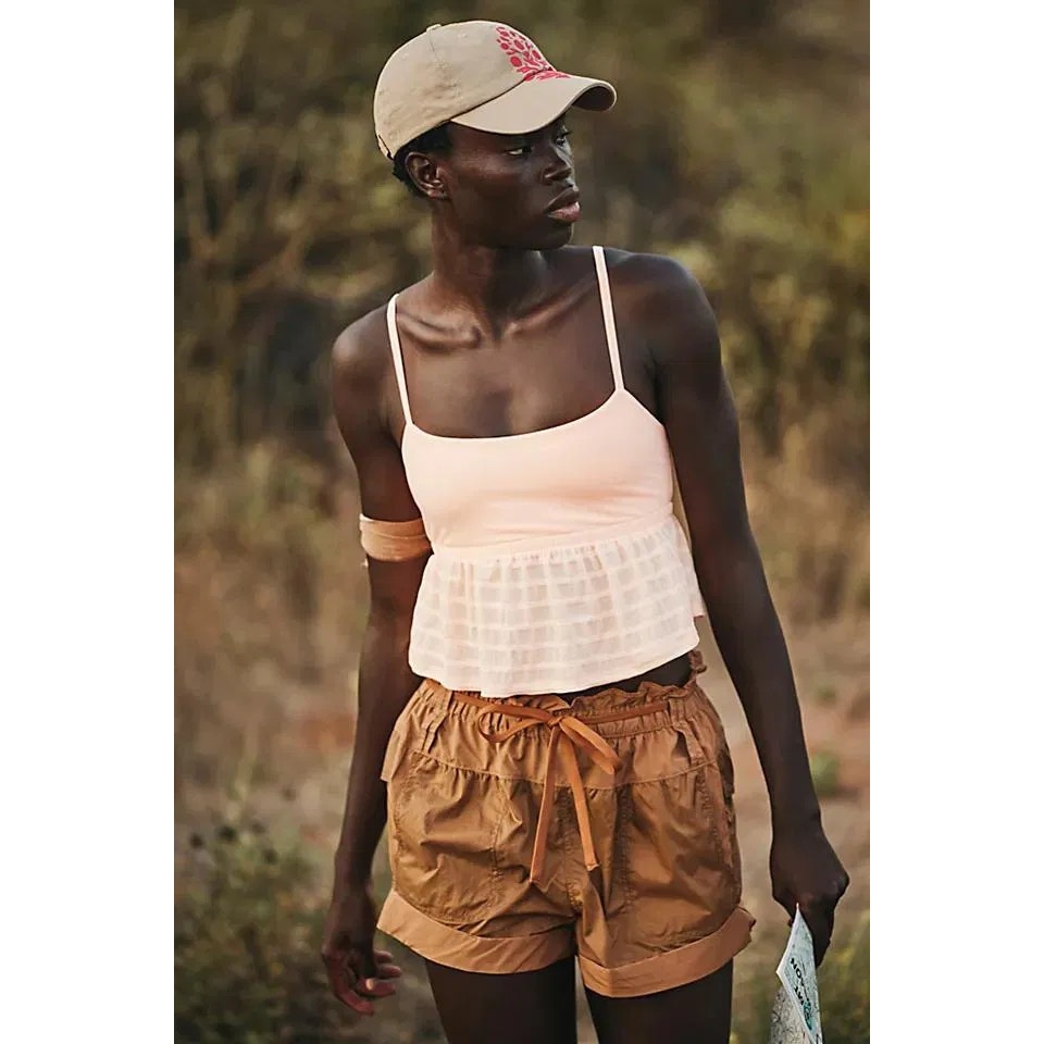 FREE PEOPLE FP MOVEMENT Leave No Trace Shorts X-SMALL Camel Free People