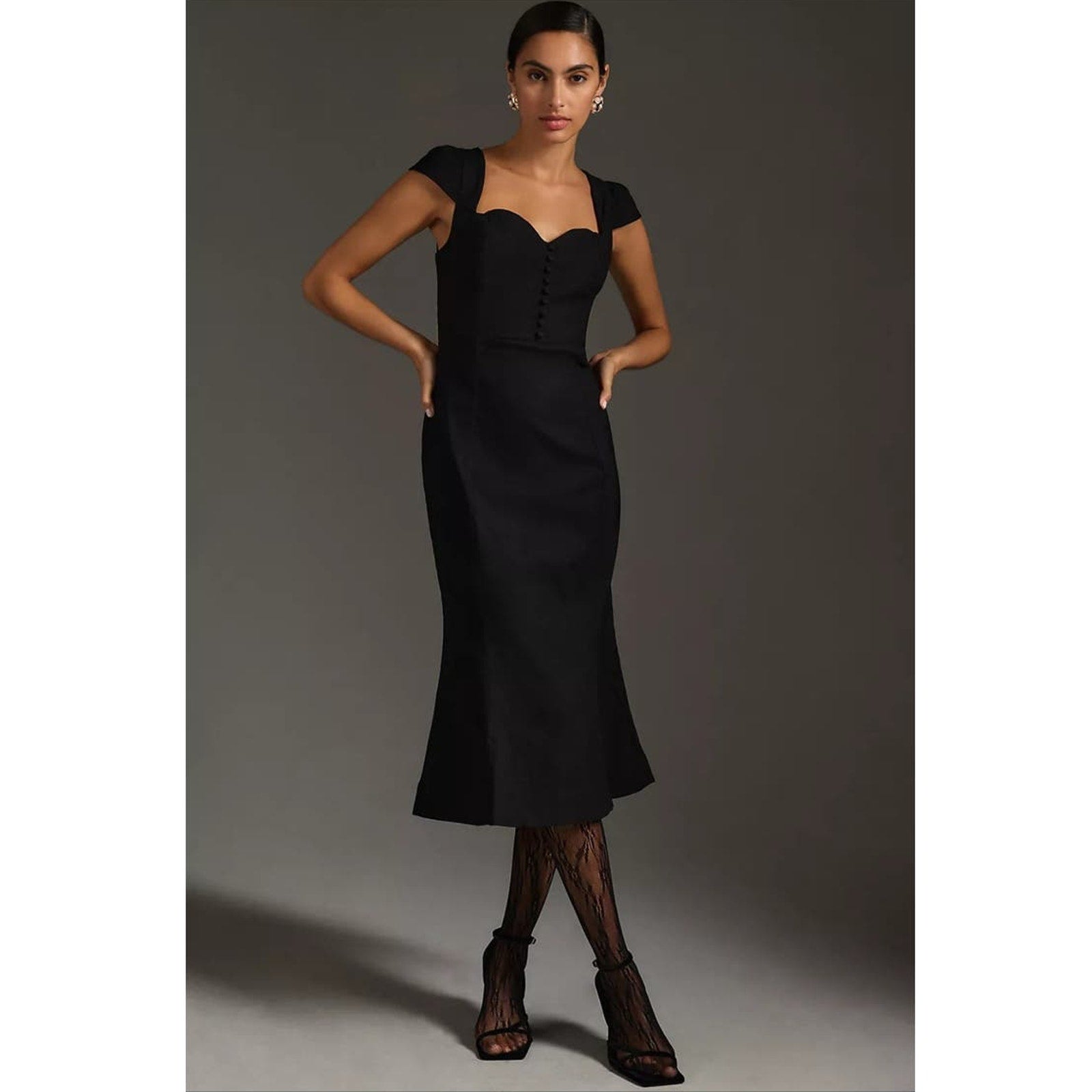 New Anthropologie The Cecily Fit & Flare Sweetheart Dress $170 Large Purple