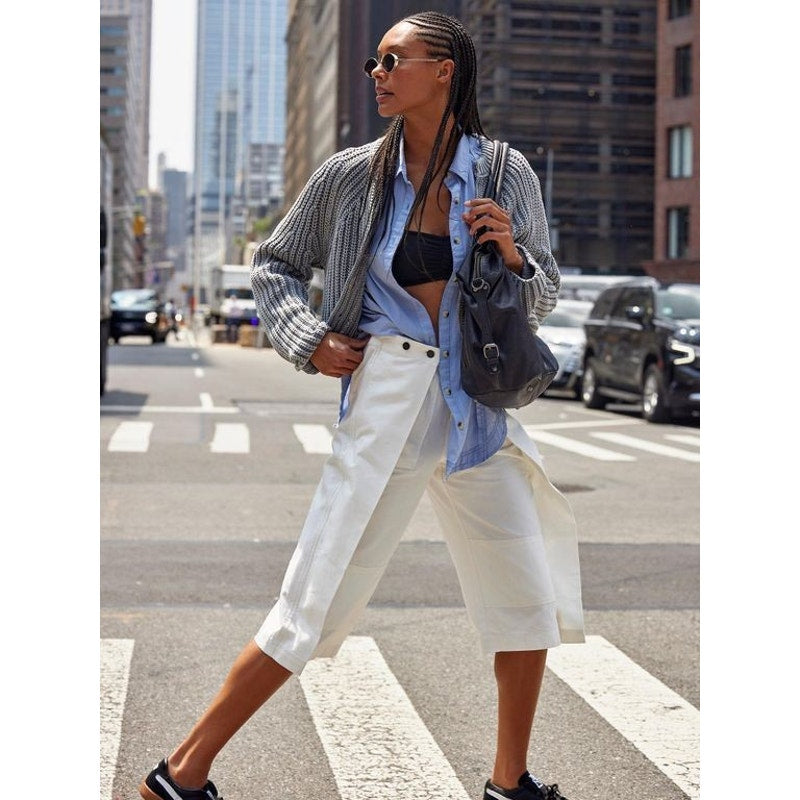 Free People Keep Calling Wide Crop Mid-rise Pants