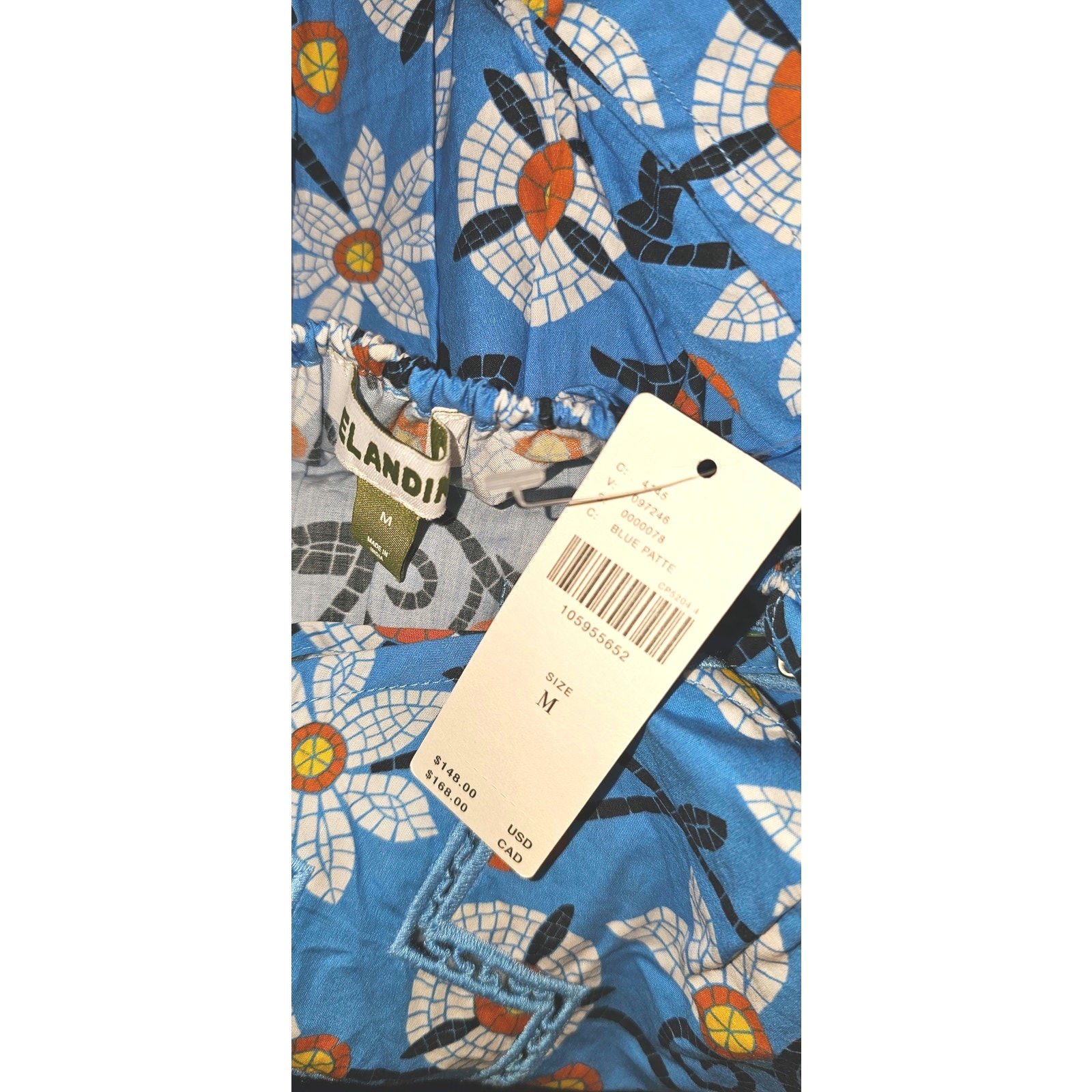 Anthropologie Celandine Mosaic Tiles Mini Dress MEDIUM Blue COVERUP Anthropologie