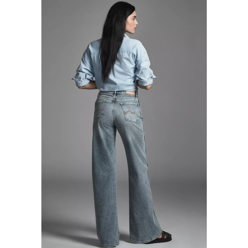 Anthropologie All Mankind Lotta Mid-Rise Wide-Leg Jeans
