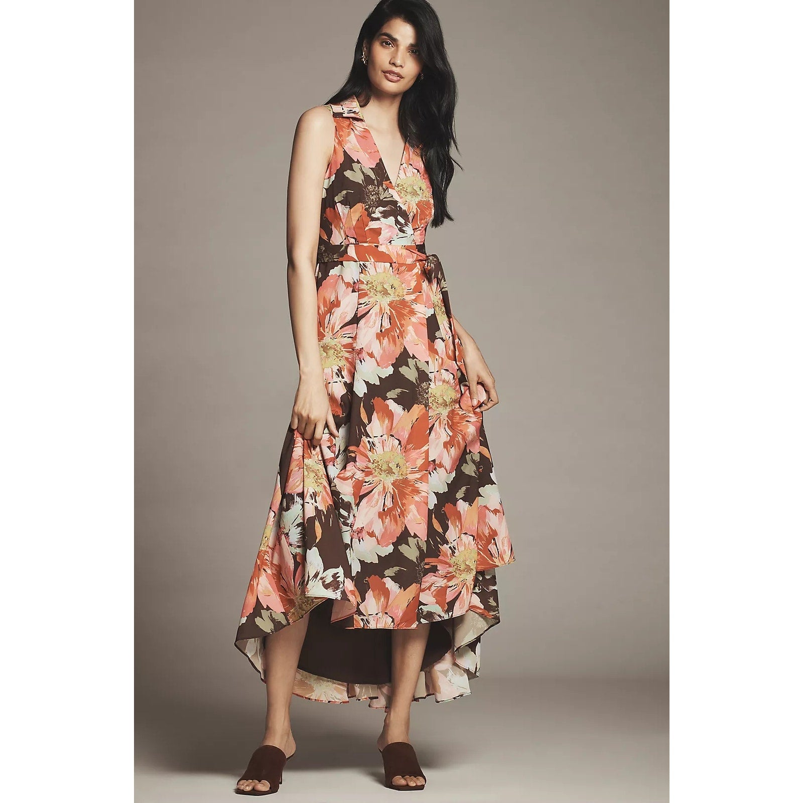 New Anthropologie Hutch Velva Sleeveless Collared Wrap Midi Dress $248 X-SMALL