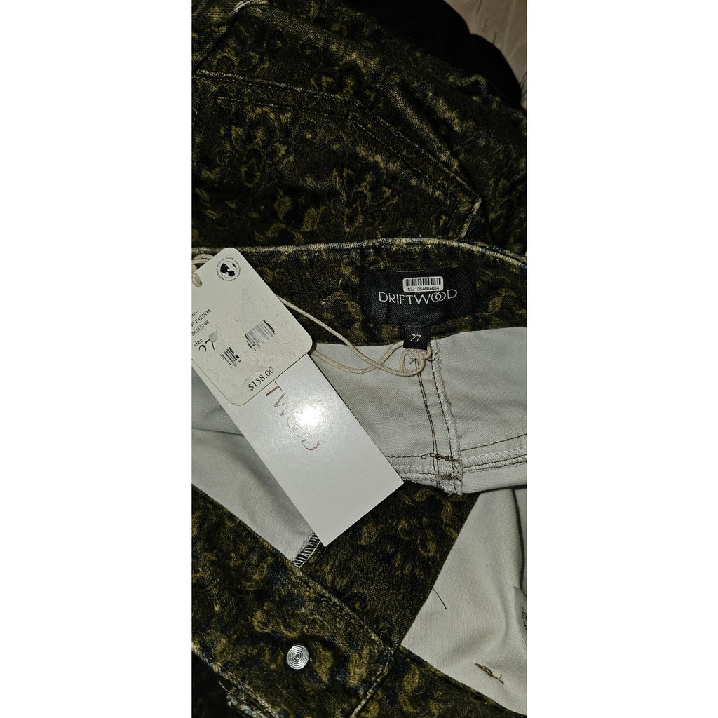 Free People DRIFTWOOD Burnt Printed Jeans $158 SIZE 27 Brown