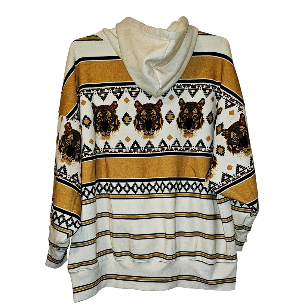 Free People Movement Sprint To The Finish Printed Hoodie Tiger Print $128 XL
