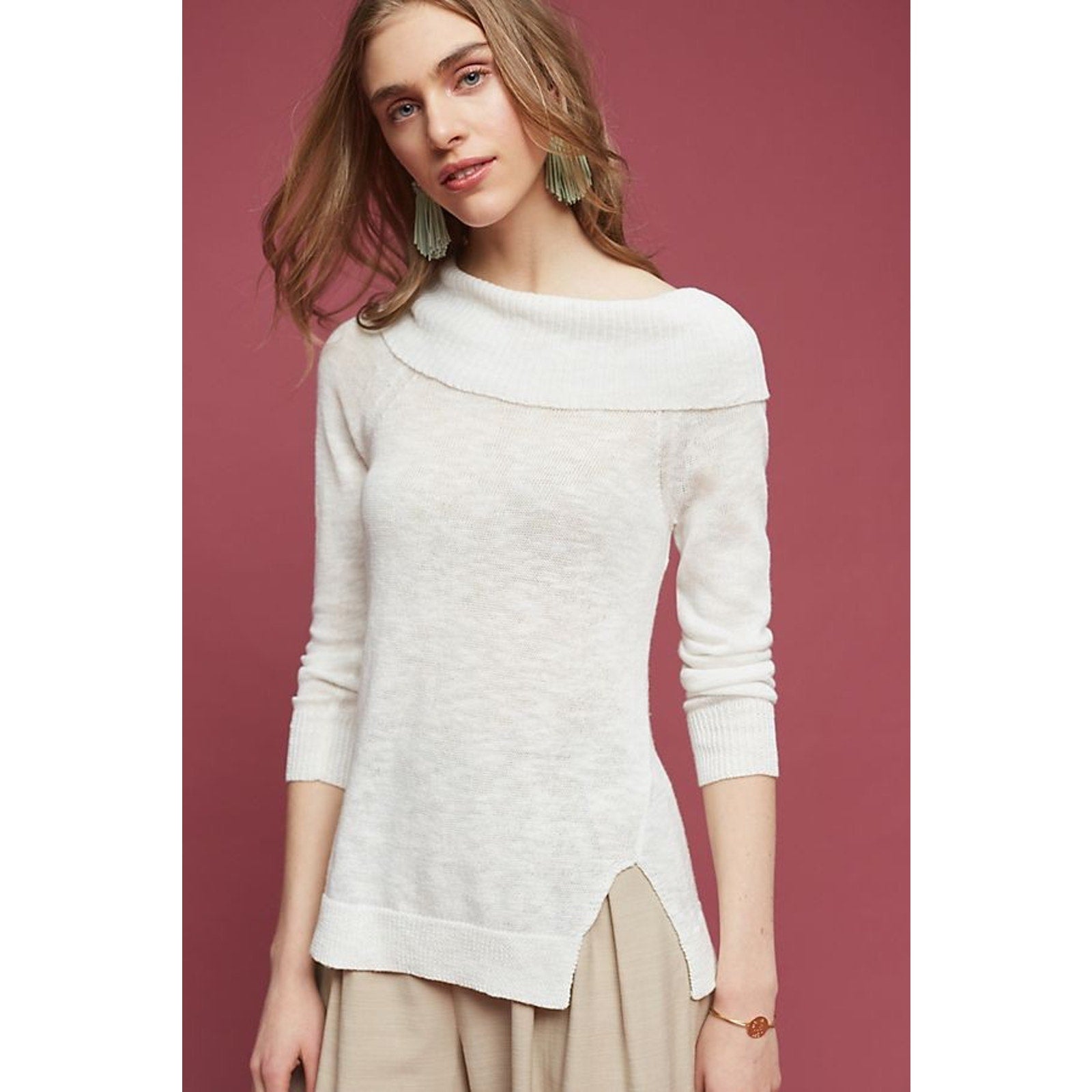 NEW Anthropologie $128 Michael Stars Cowl Neck Pullover Size Small