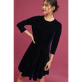 New Anthropologie Clara Drop-Waist Velvet Mini Dress By Donna Morgan Size 4 Blue