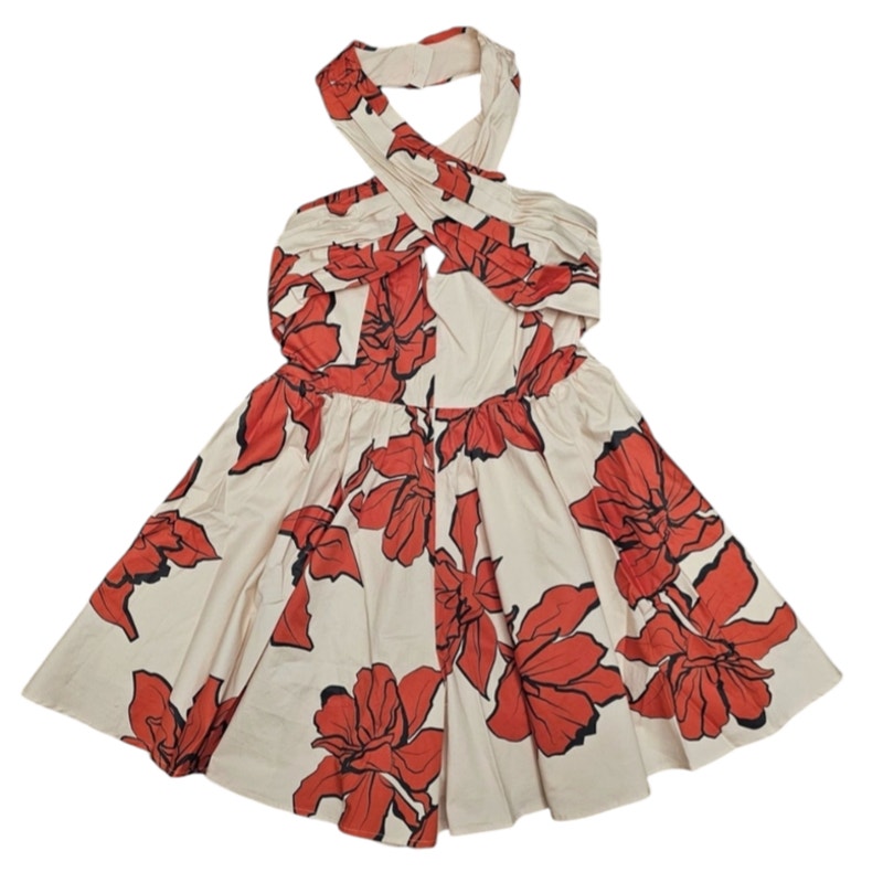 Anthropologie Hutch Wrap Halter Floral Romper