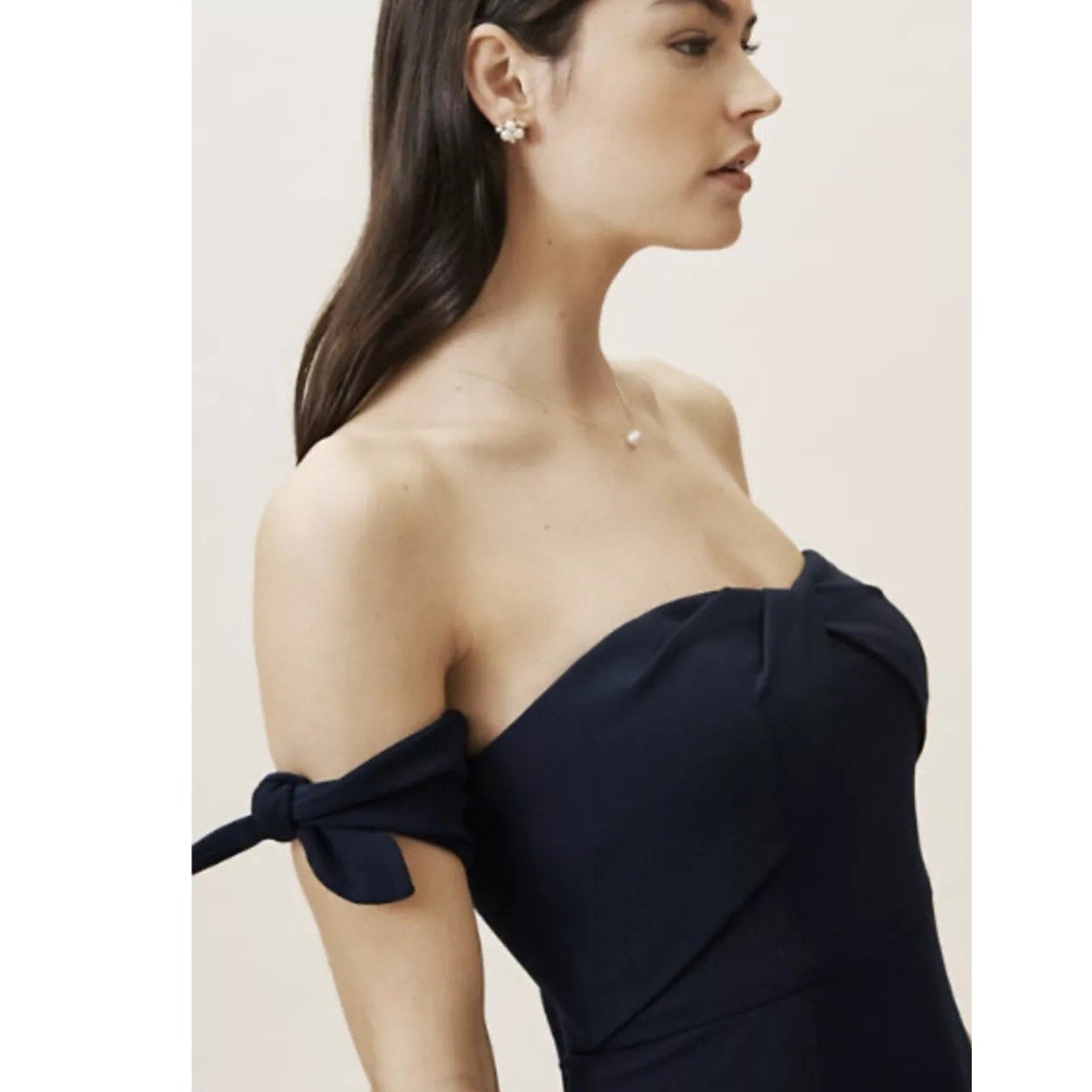 New BHLDN Delilah Dress WATTERS & WATTERS $285 SIZE 4 Navy Maxi Strapless Gown