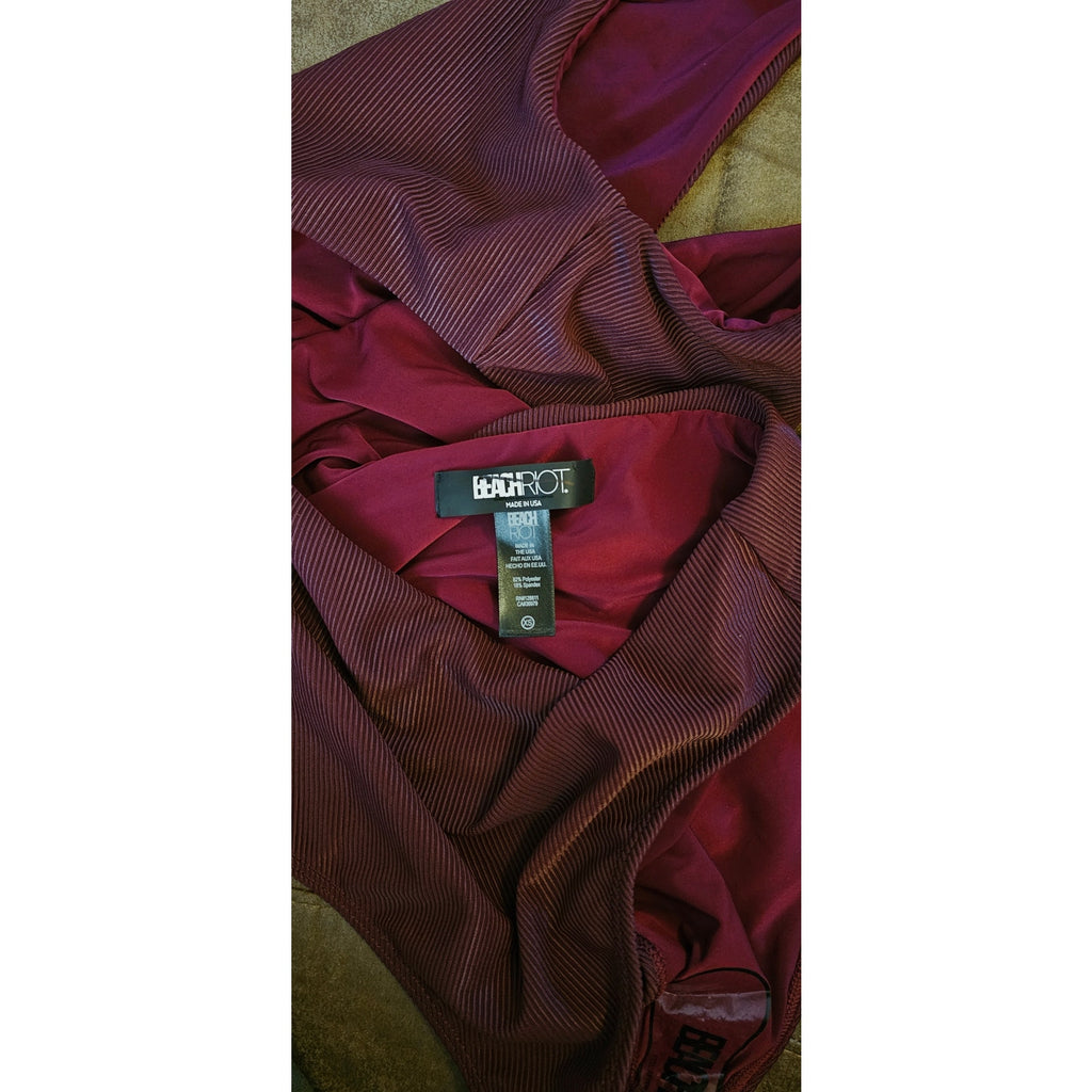 Free People x Beach Riot Ribbed Celine One Piece Swimsuit XS Purple Free People