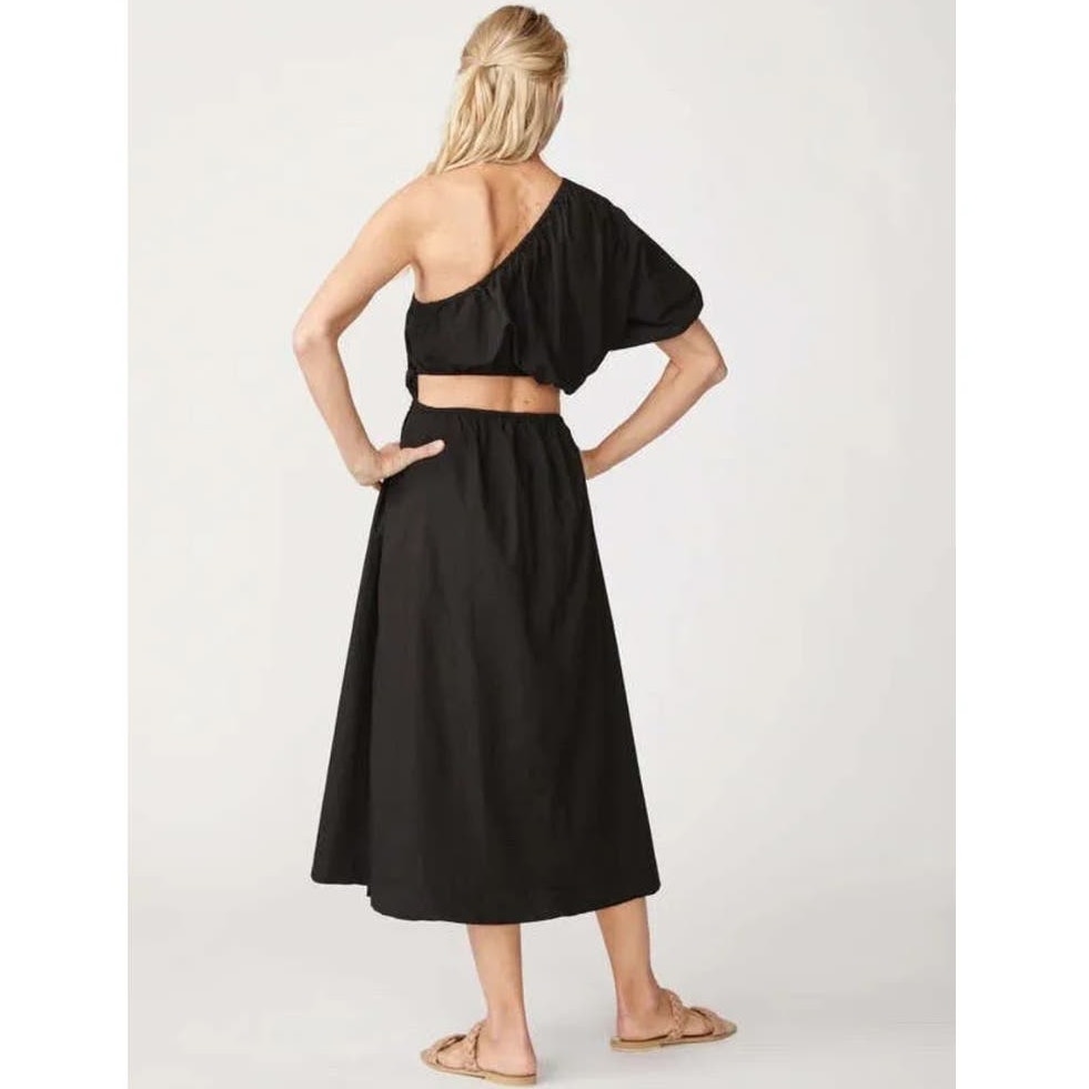 New Anthropologie Stateside One-Shoulder Twist Maxi Dress $188 X-SMALL Black