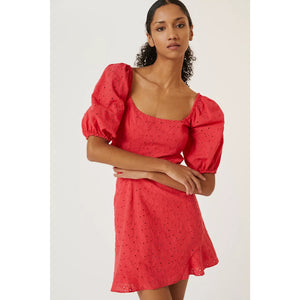NEW Anthropologie Hutch Puff-Sleeve Cut-Out Mini Dress Size 8