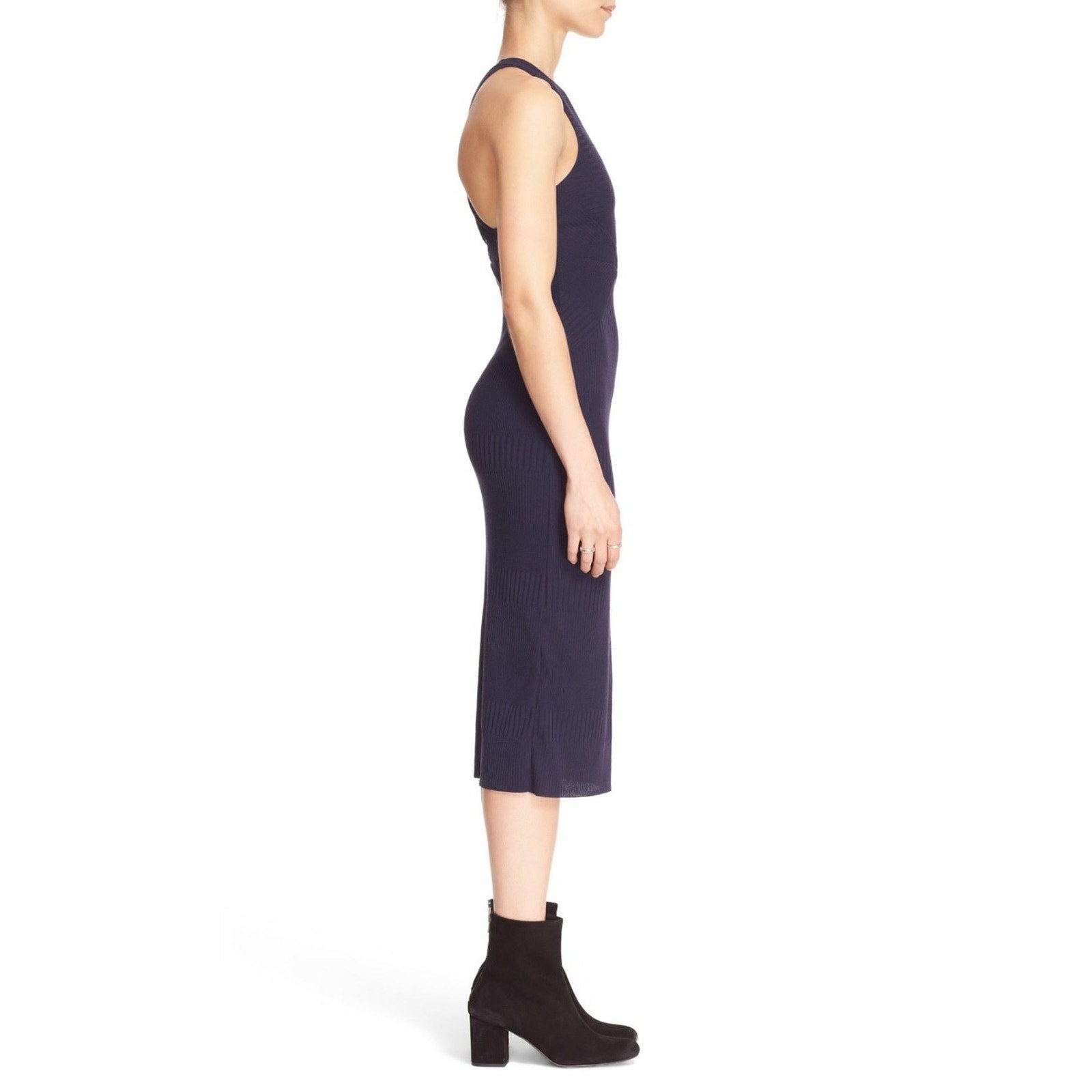 NEW Free People All The Right Angles Midi Dress $148 Blue Size Small Racer Back