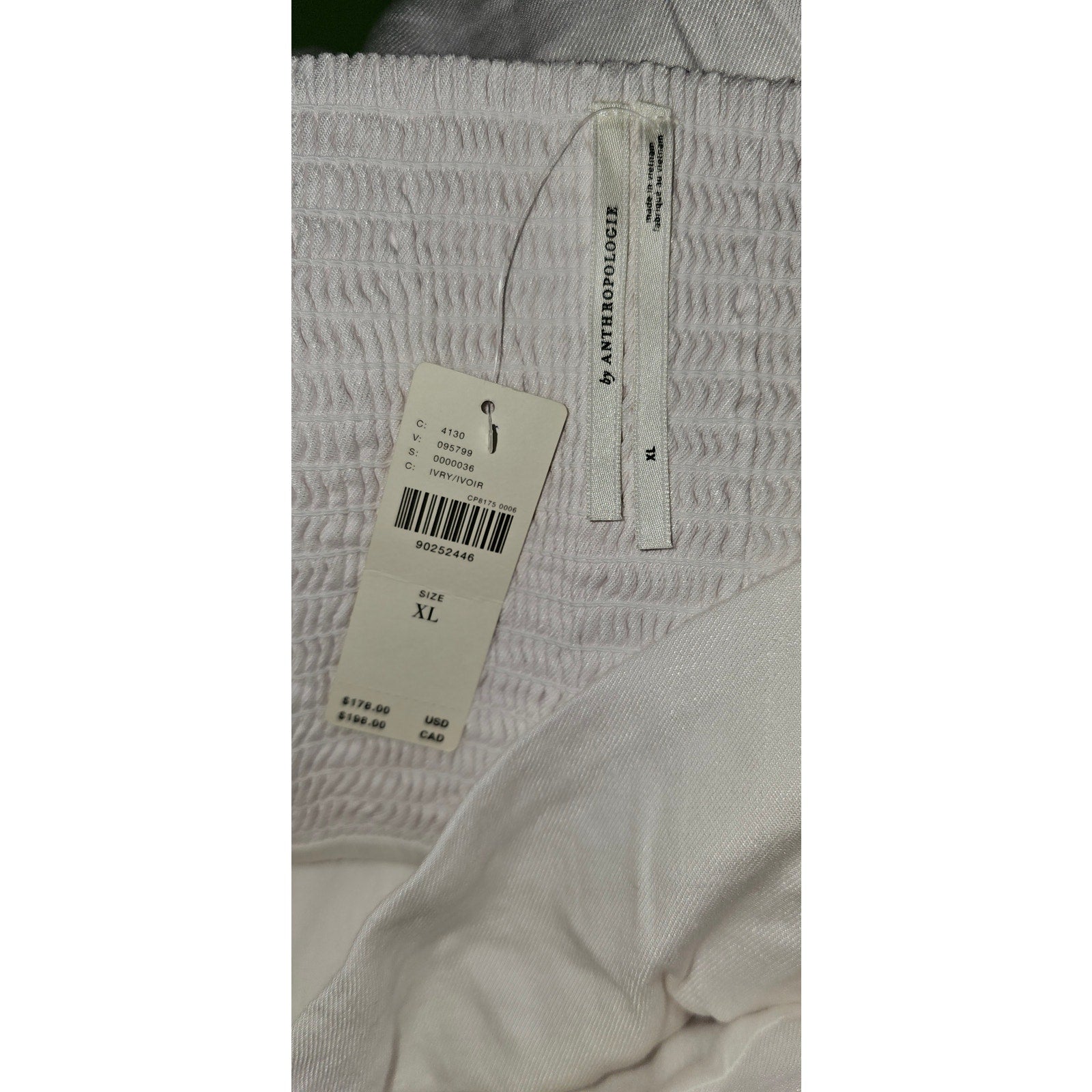 By Anthropologie Sleeveless Square-Neck Linen Button Wrap Midi Dress XL Anthropologie