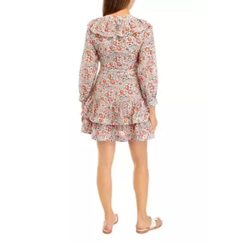 New VIineyard Vines Ivy Ruffle Mini Dress $328 SIZE 2 Multi Stone Floral
