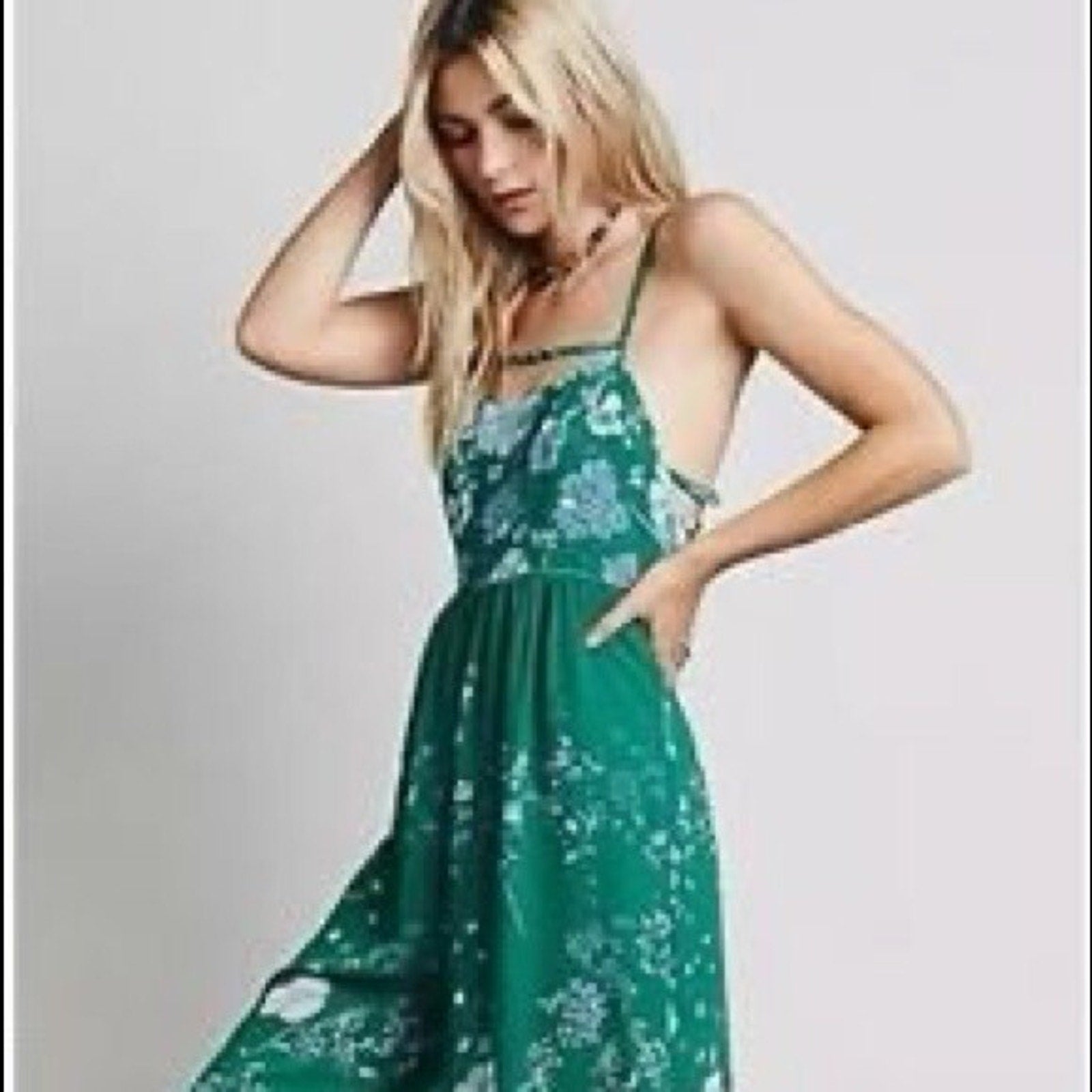 New Free People White Floral Meadow Rue Wide-leg Jumpsuit Size 6 Boho