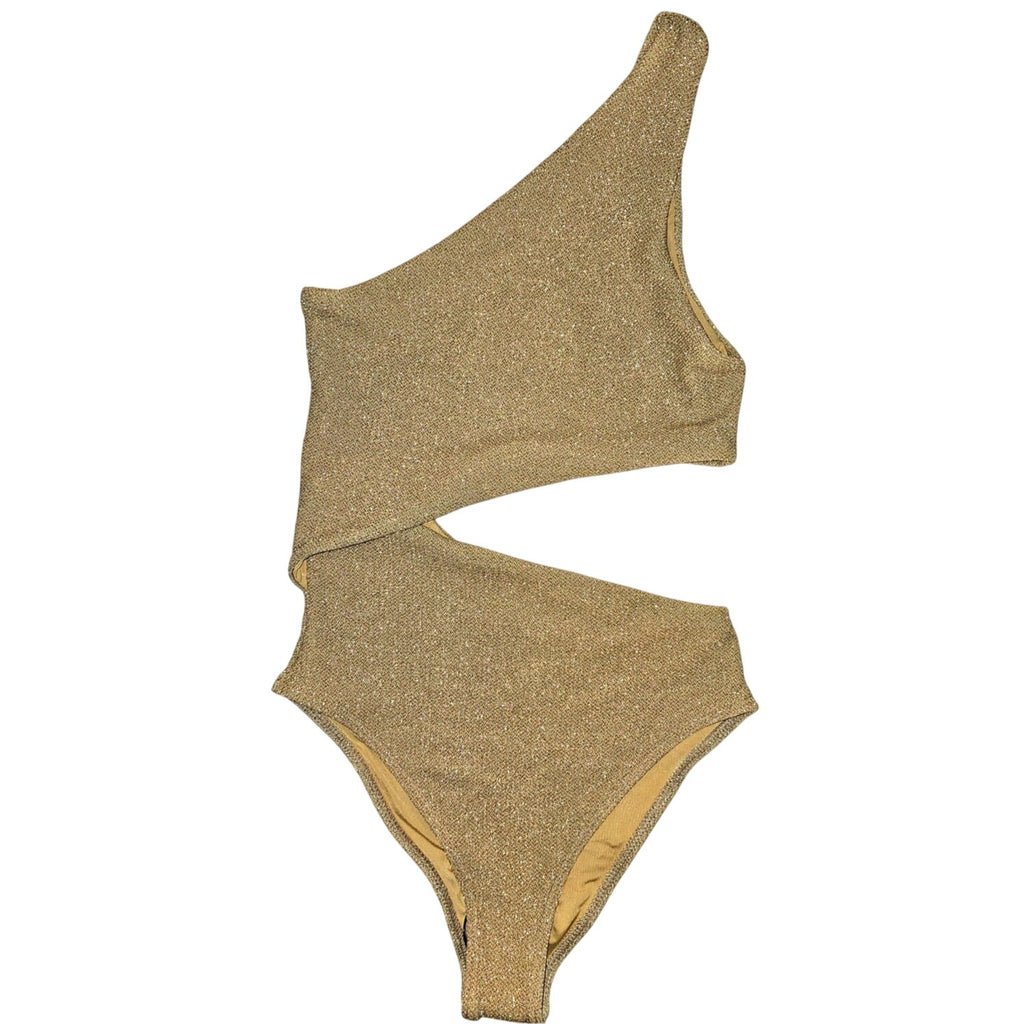 New Free People Beach Riot Celine Shine One-Piece  $148 XS Gold Side Cutout
