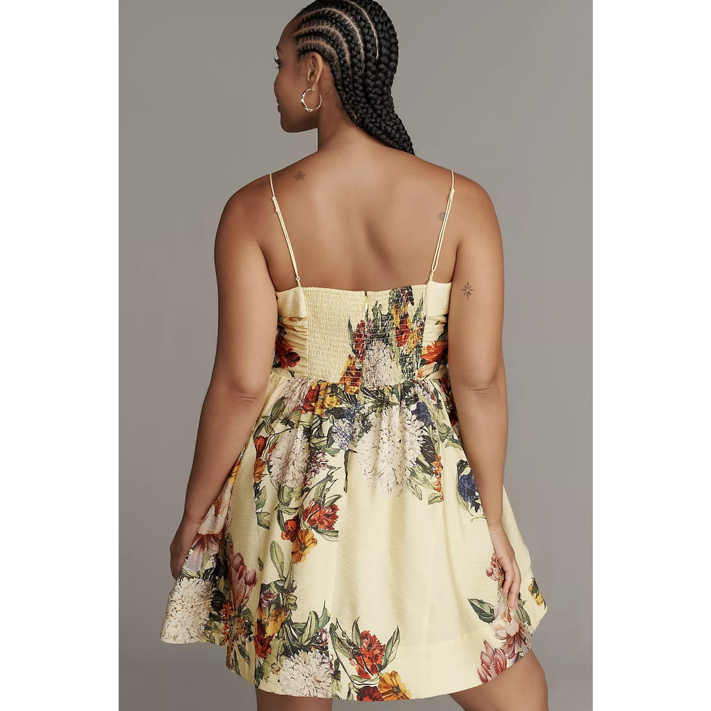 Anthropologie Maeve Sleeveless Fit & Flare Mini Dress PLUS 1X Yellow Anthropologie