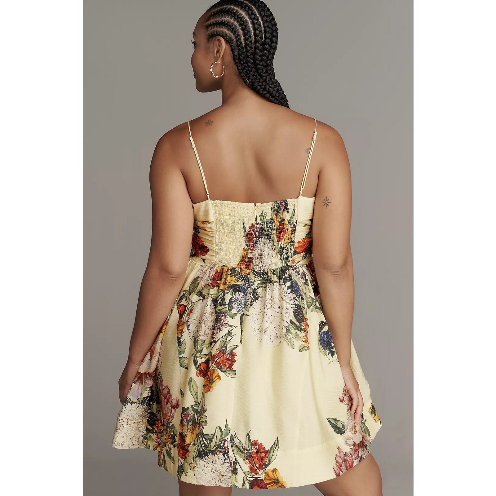 Anthropologie Maeve Sleeveless Fit & Flare Mini Dress PLUS 1X Yellow Anthropologie