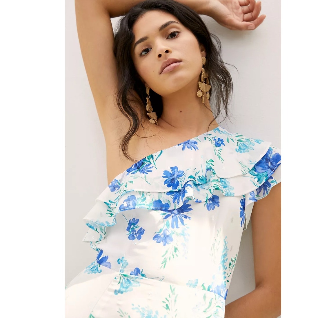 New ANTHROPOLOGIE Yumi Kim Love Always One-Shoulder Maxi Dress $268 SIZE 12