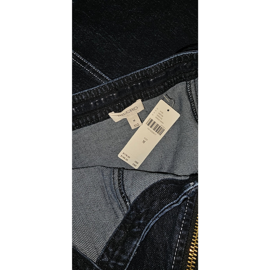 Anthropologie Pilcro Front-Zip Halter Denim Midi Dress MEDIUM Dark Blue Anthropologie