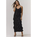 Anthropologie By Anthropologie Bias-Cut Ruffled Midi Dress $198 XS Black