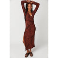 New Free People Shayla Faux Wrap Midi Dress $128 SMALL Long Sleeve