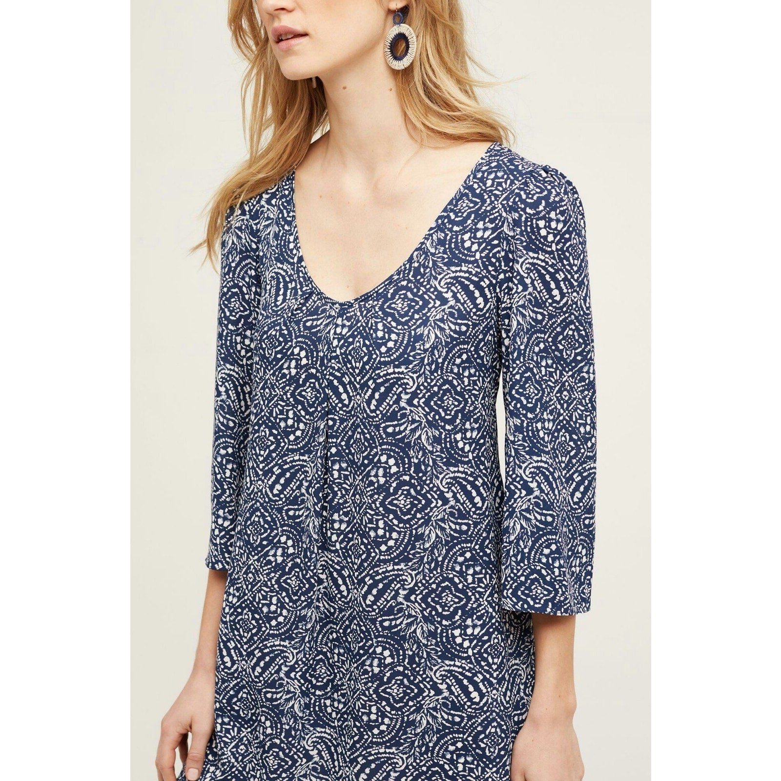 NEW Anthropologie Paper Crown Minzah Swing Dress $158 Size Small Blue