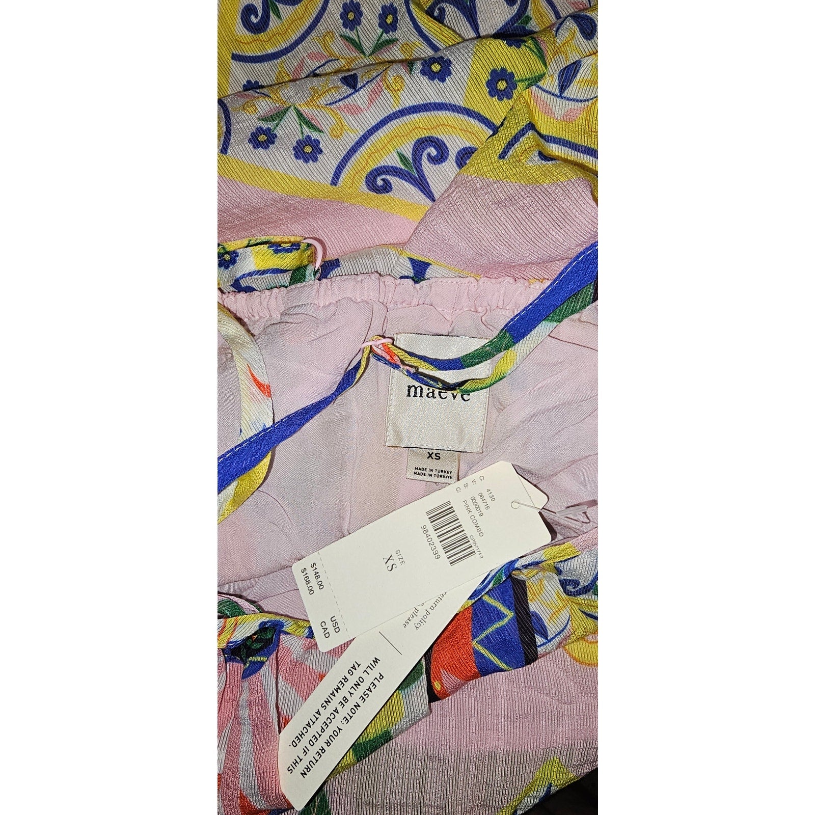 Anthropologie Maeve Printed Halter Swing Mini Dress X-SMALL Pink Anthropologie