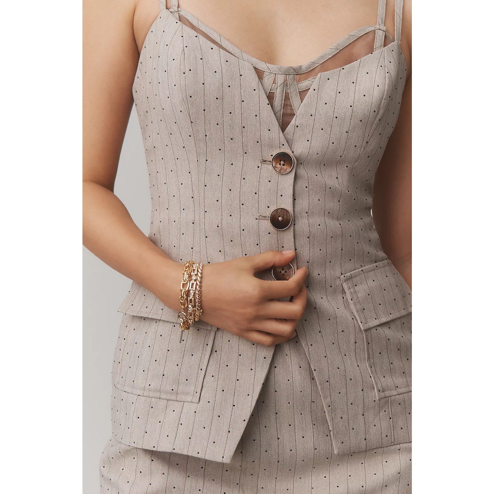 Anthropologie Maeve Structured Blazer Dress LARGE Neutral Anthropologie