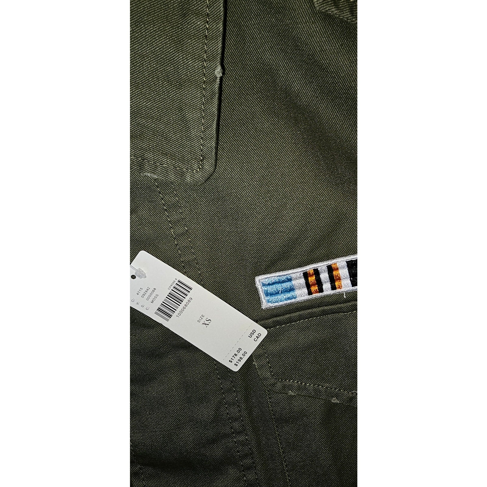 New Anthropologie by Pilcro Cotton Utility Jacket $178 X-Small (S) Olive Green