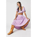 New Free People Lotus Set Crop Top & Maxi Style Skirt Set $168 XS Lilac Boho