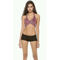 New $48 Free People Intimately Printed Halter Neck Bra TAUPE Size Small