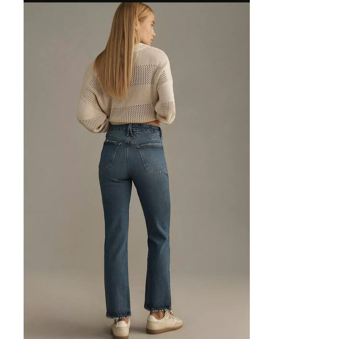New ANTHROPOLOGIE Good American Good Legs Mid-Rise Straight Jeans $159 SZ 14/32