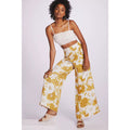 New Anthropologie Faithfull The Brand Malta Wide-Leg Pants Size 4 Gold Floral