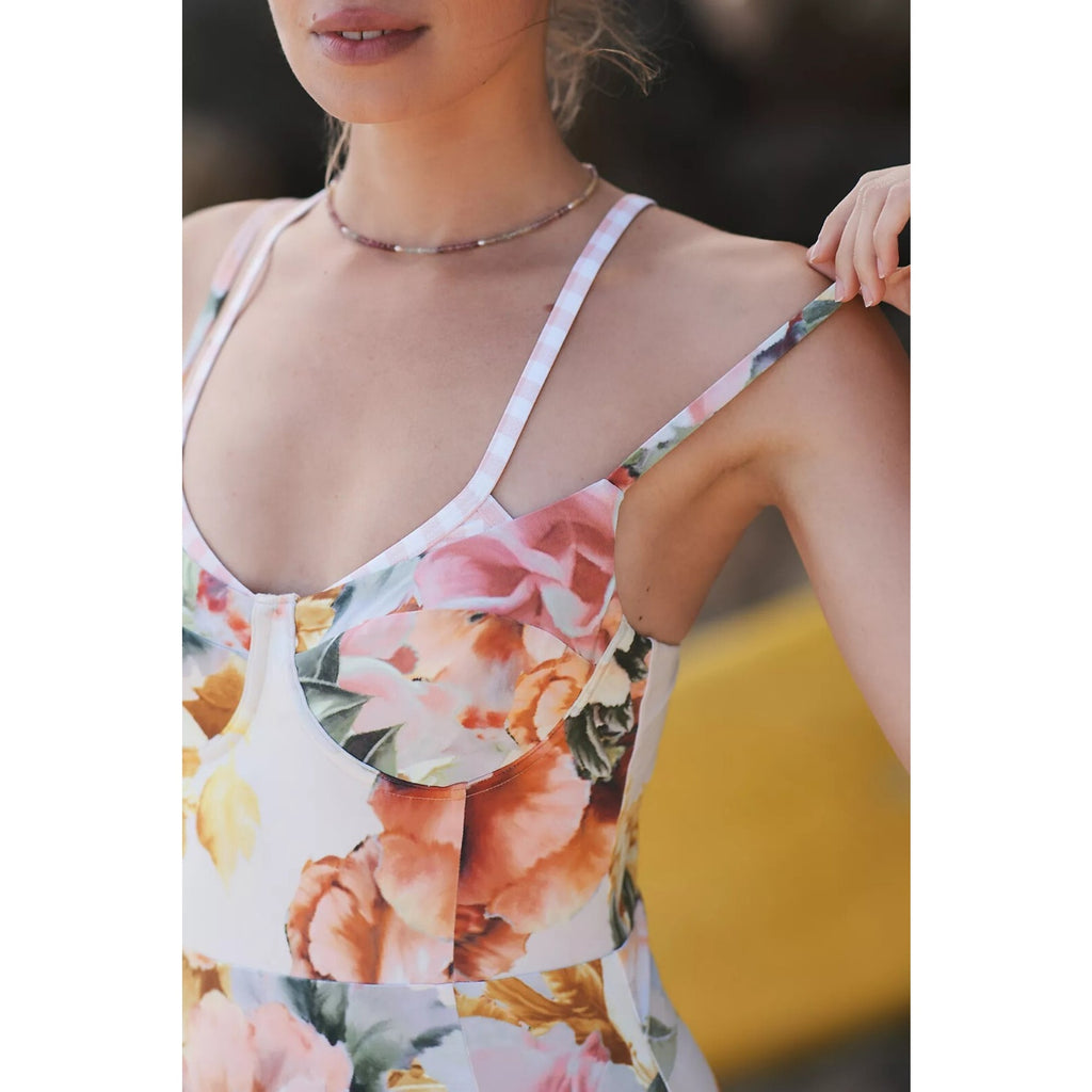 New Anthropologie by Maeve Yvette Strappy One-Piece Floral Swimsuit Size Small