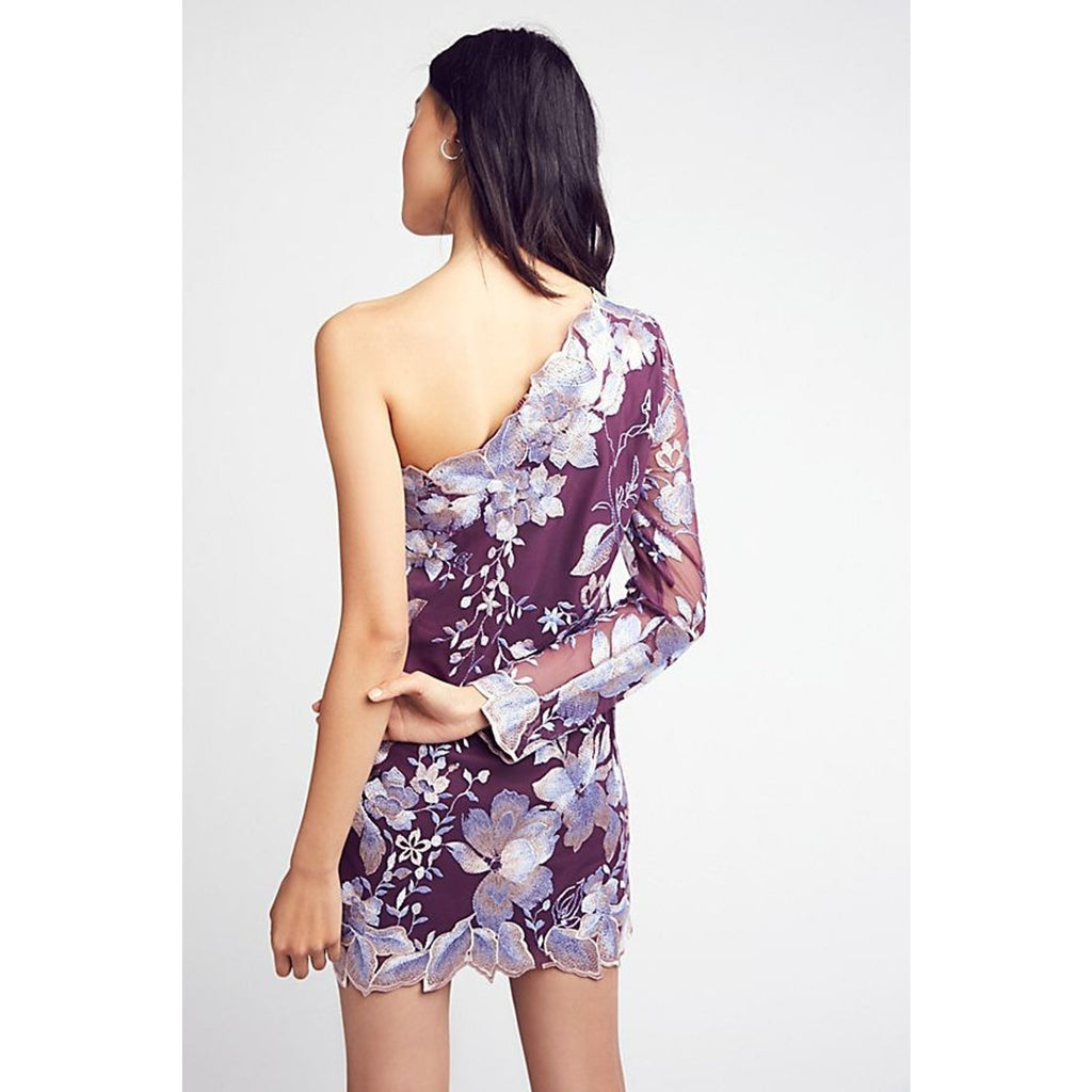NEW Free People $250 Rosalie Floral Embroidered Mini Dress In Wine Size 6