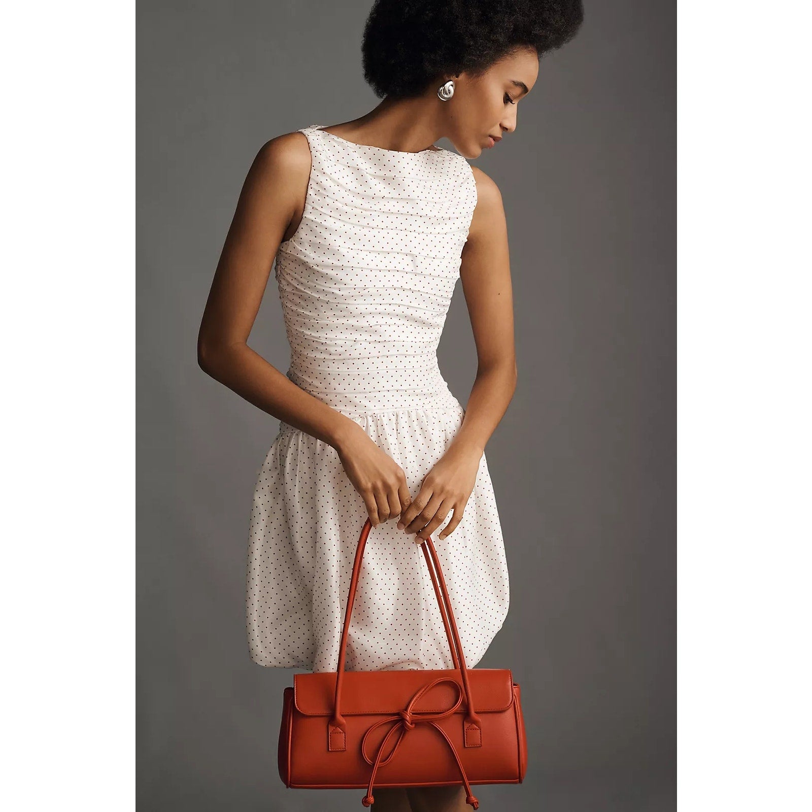 Anthropologie Lovaan Val Sleeveless Ruched Cotton-Silk Dress SIZE 12 Anthropologie