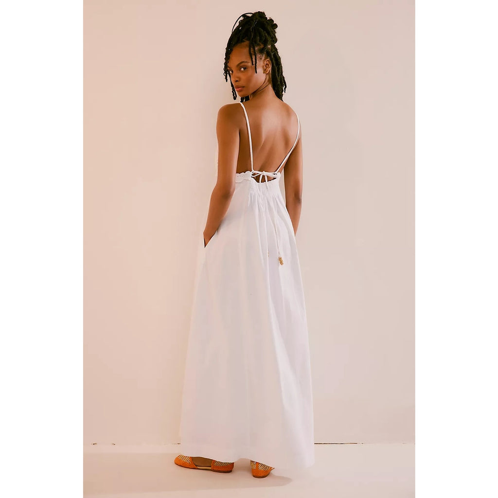 Free People FREE-EST Lovey Maxi Dress MEDIUM Ivory CROCHET Free People