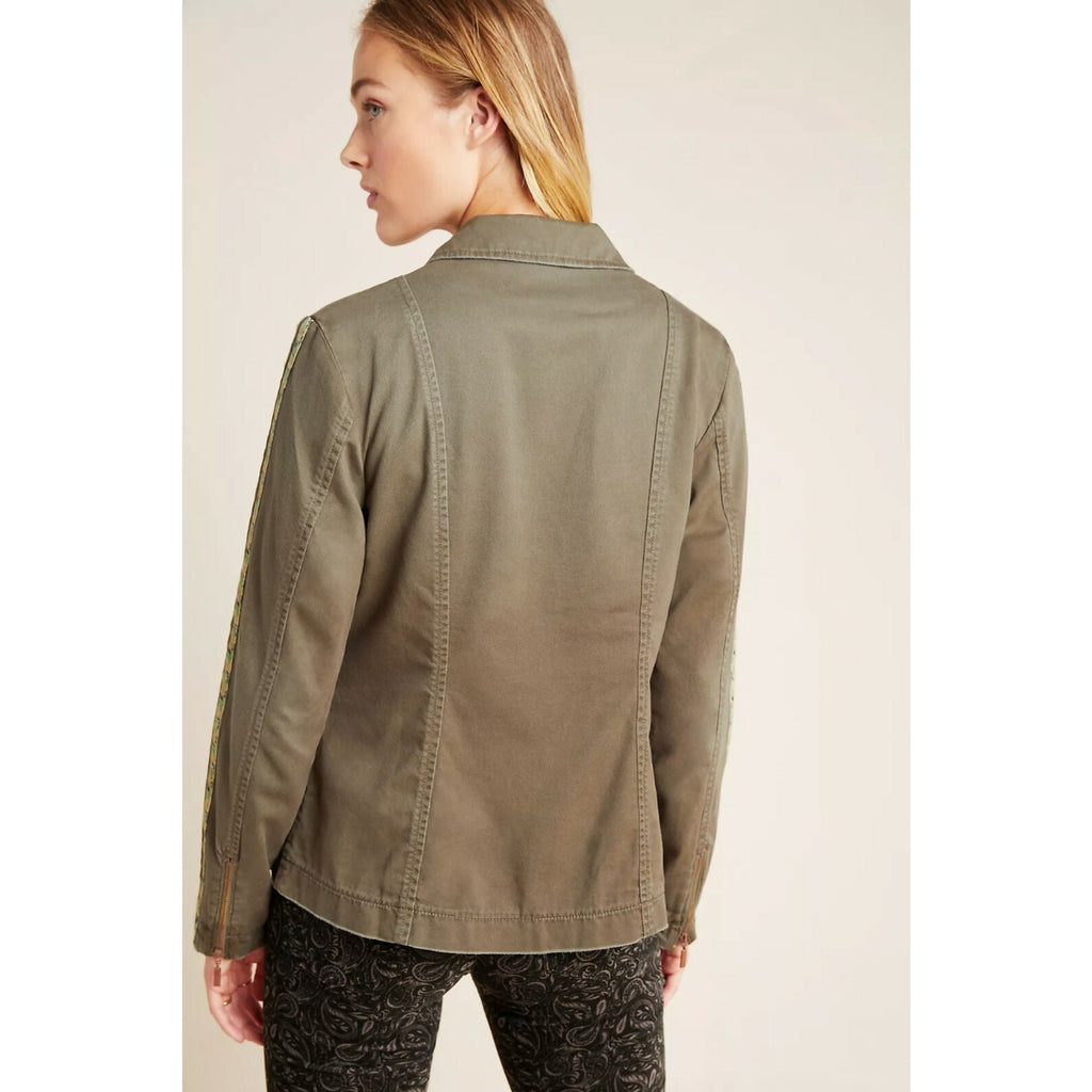 NEW Anthropologie Stitch's Olivette Camo-Striped Utility Jacket $150 Sz Small