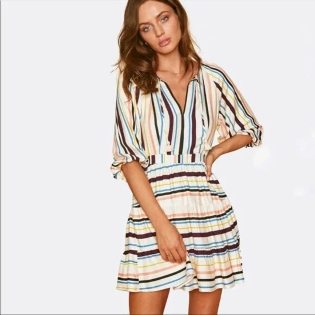 NEW Anthropologie Lost + Wander Patti Puff Sleeve Striped Dress Size Small