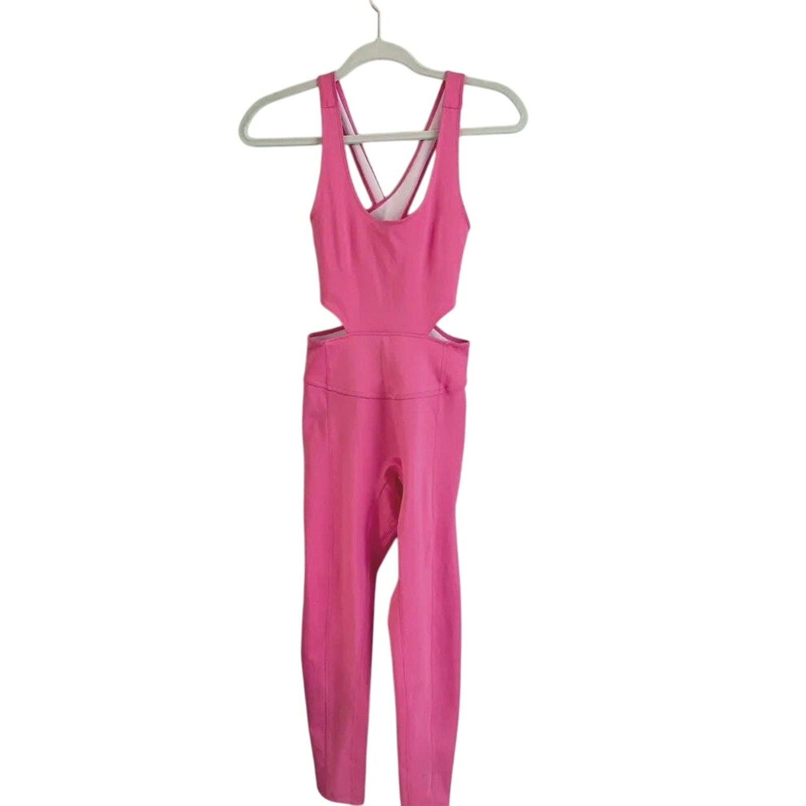 New Free People FP MOVEMENT Back It Up Onesie $98 SMALL Pink